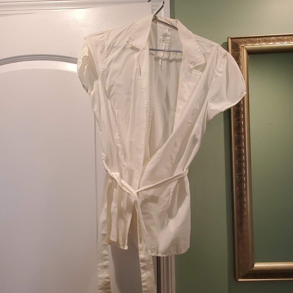 White button down blouse